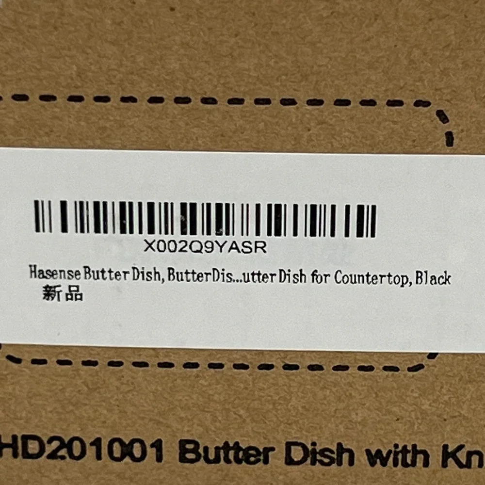 Hasense Butter Dish with Lid and Knife Black Ceramic Modern Farmhouse Brand New